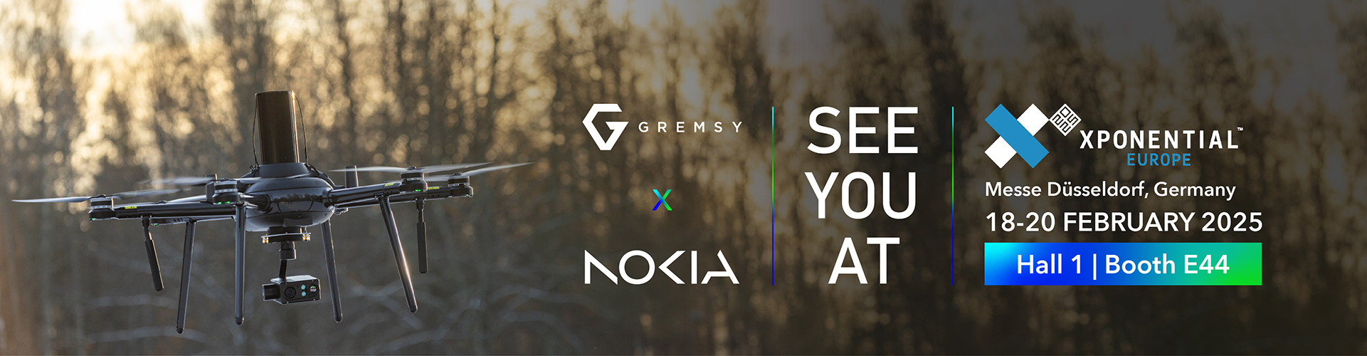 Gremsy and NOKIA display UAV integration solutions together at Xponential Europe 2025