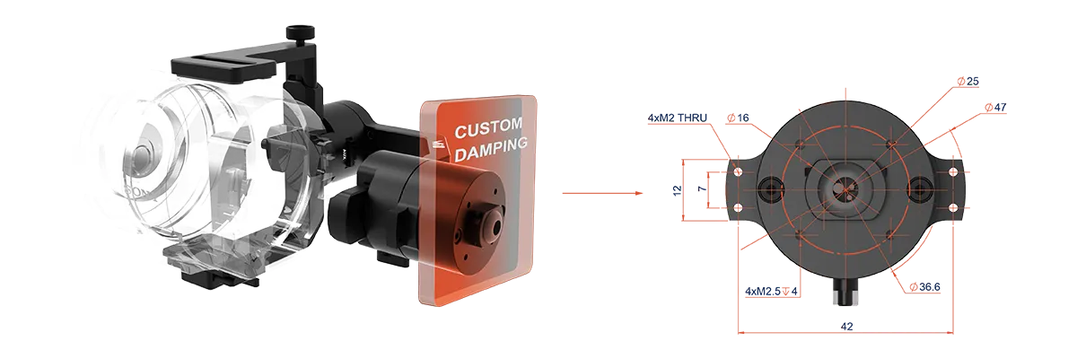 Two-axis Mio custom damping mounting diagram