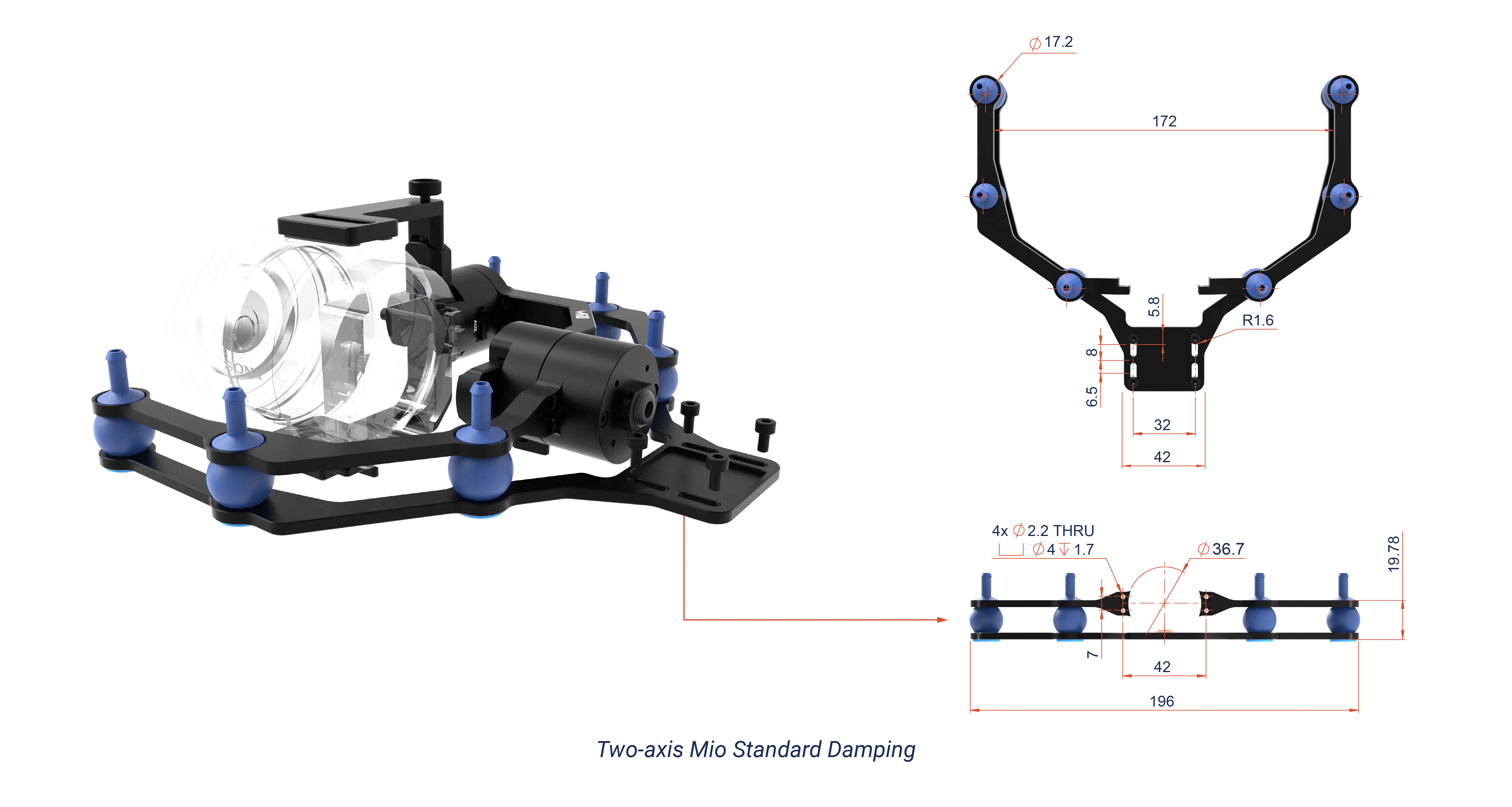Two-axis Mio standard damping mounting diagram